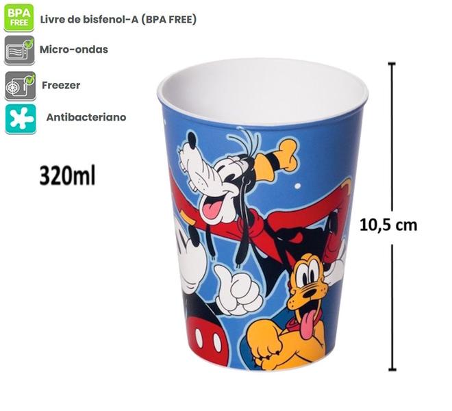 Imagem de Kit Lanche Infantil Mickey Disney Copo e Prato Plasutil