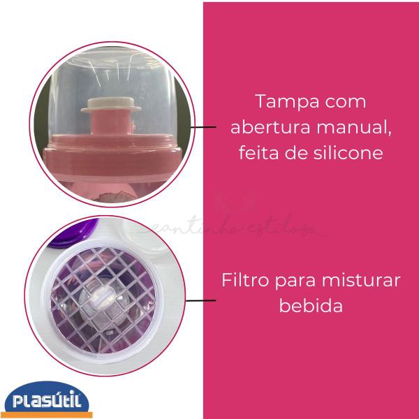 Imagem de Kit lanche infantil sanduicheira mini shakeira elsa plasutil