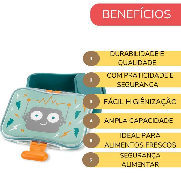 Imagem de Kit Lanche Marmita Pote Infantil Escolar Lancheira Crianças