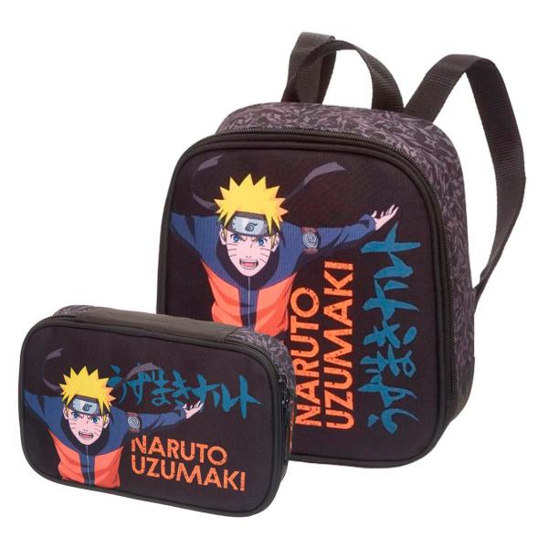 Imagem de Kit Lancheira Térmica + Estojo Box Grande Naruto Ninja Run