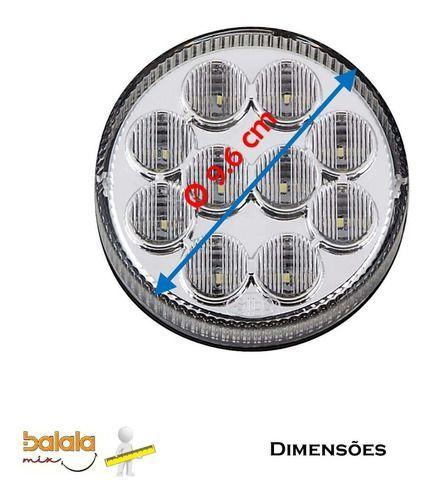 Imagem de KIT Lanterna Ônibus Caminhão Carreta Bugue Traseira Luzde Ré LED VM 12 volts Ø 9.60 cm com Conector