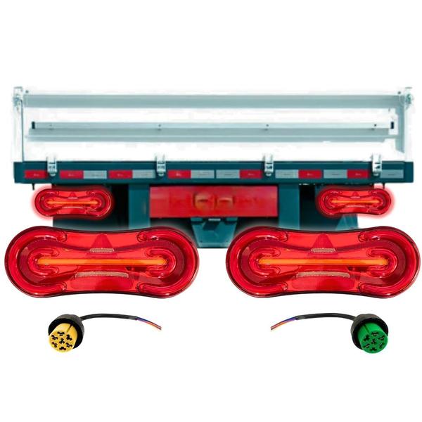 Imagem de Kit Lanterna Traseira Carreta Compativel Facchini 19 LED 24V