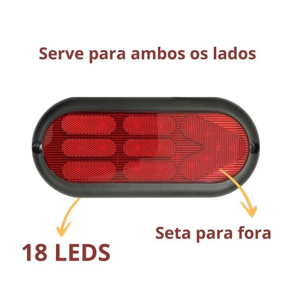 Imagem de Kit Lanterna Traseira Carretinha Led Vermelha + Luz de Placa