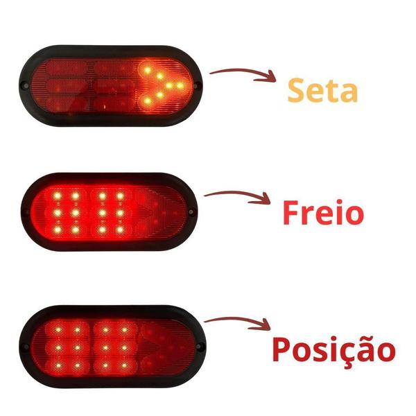 Imagem de Kit Lanterna Traseira Carretinha Led Vermelha + Luz De Placa