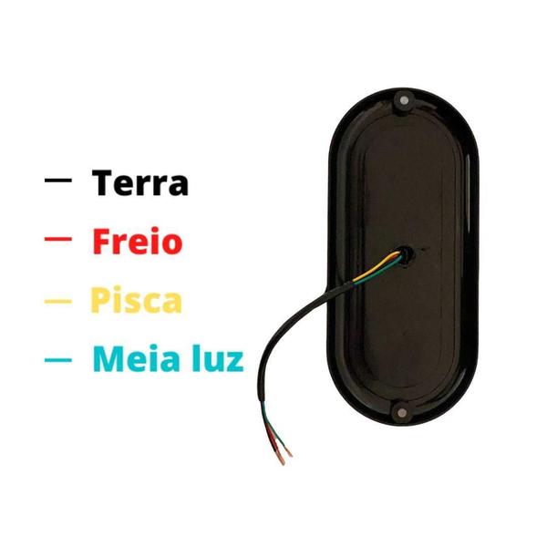 Imagem de Kit Lanterna Traseira Carretinha Led Vermelha + Luz De Placa