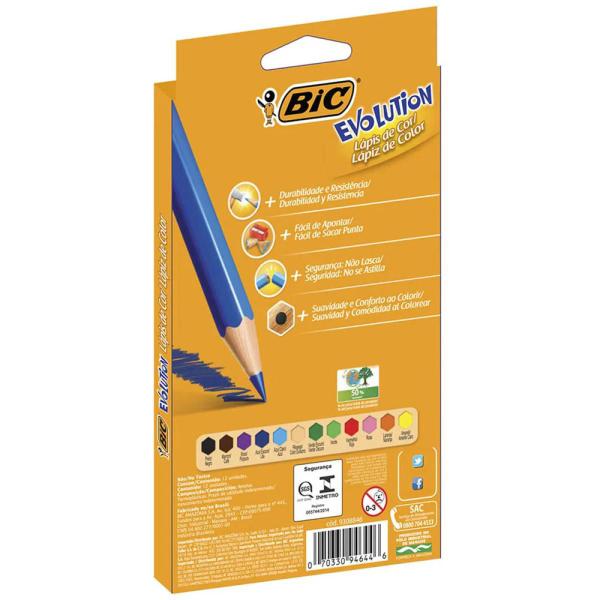 Imagem de Kit Lápis De Cor 12 Cores Bic Evolution Resistente Sextavado 2 Caixas