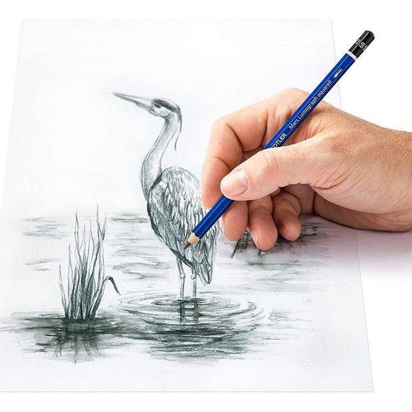 Imagem de Kit Lápis Grafite Staedtler Aquarelável C/ 3 Un + Pincel 100A SBK4