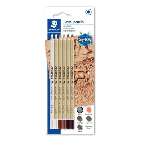 Imagem de Kit Lápis Staedtler Mars Lumograph Pastel 6 Peças