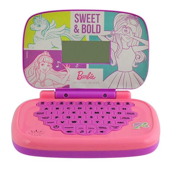 Kit Laptop Infantil Educativo Candide Barbie Bilíngue + 1 Fidget Spinner Sortido Imagem de Kit Laptop Infantil Educativo Candide Barbie Bilíngue + 1 Fidget Spinner Sortido