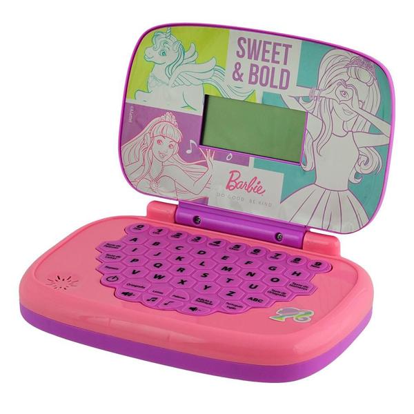 Kit Laptop Infantil Educativo Candide Barbie Bilíngue + 1 Fidget Spinner Sortido Imagem de Kit Laptop Infantil Educativo Candide Barbie Bilíngue + 1 Fidget Spinner Sortido