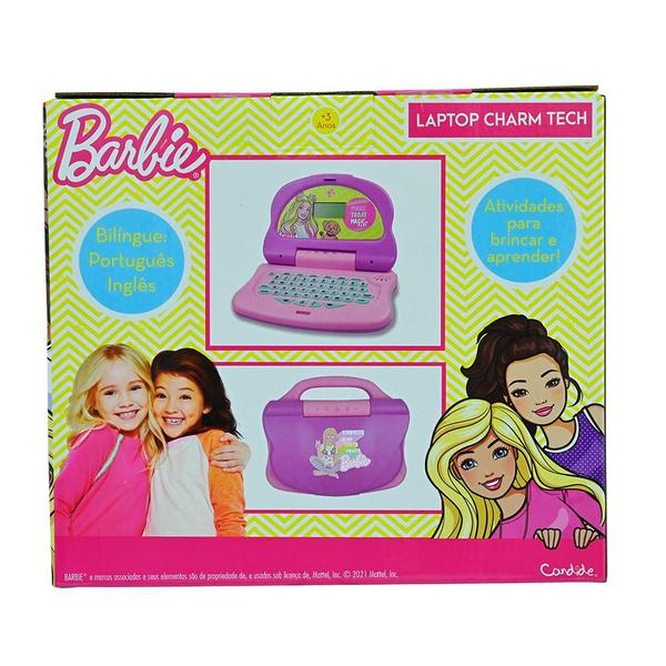 Kit Laptop Infantil Educativo Candide Barbie Charm Tech Bilíngue + 1 Fidget Spinner Sortido Imagem de Kit Laptop Infantil Educativo Candide Barbie Charm Tech Bilíngue + 1 Fidget Spinner Sortido