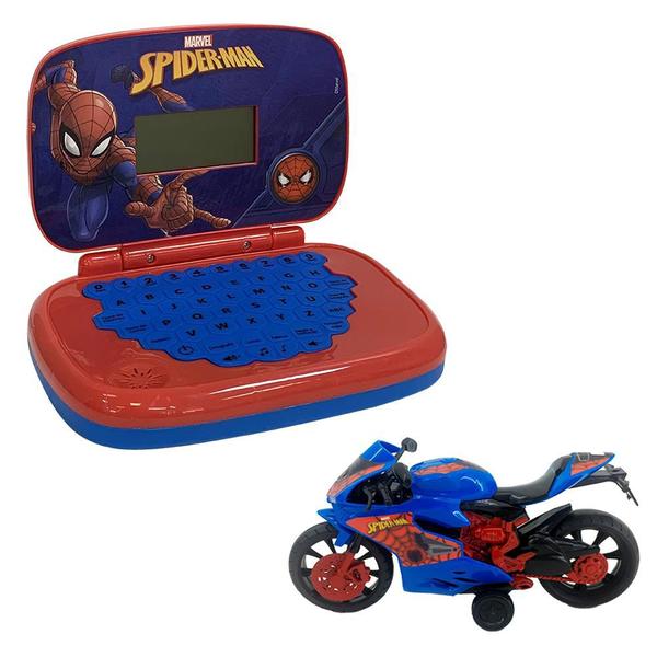 Kit Laptop Spider-Man + Moto Homem Aranha Webcycle - Candide Kit Laptop Spider-Man + Moto Homem Aranha Webcycle - Candide