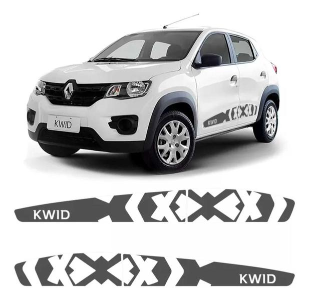 Imagem de Kit Lateral + Emblema + Maçaneta Outsider Kwid 2023 Grafite