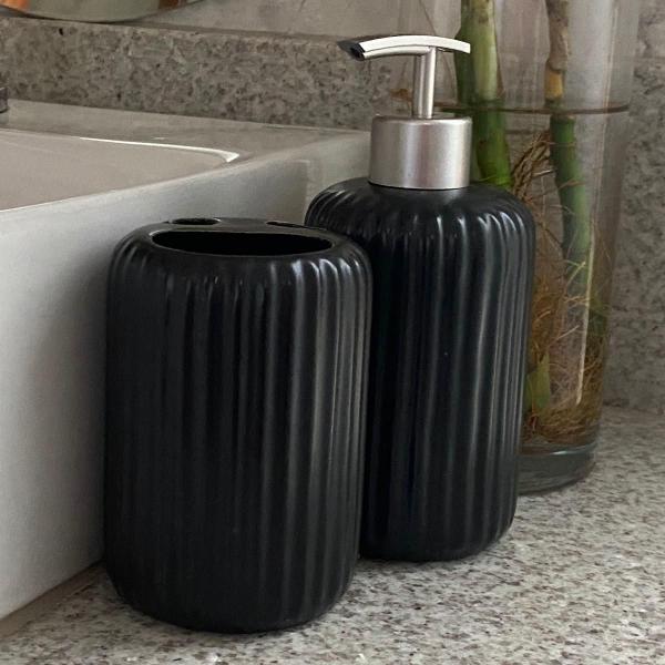 Imagem de Kit Lavabo Acessórios Para Banheiro 2 Peças Black / 104