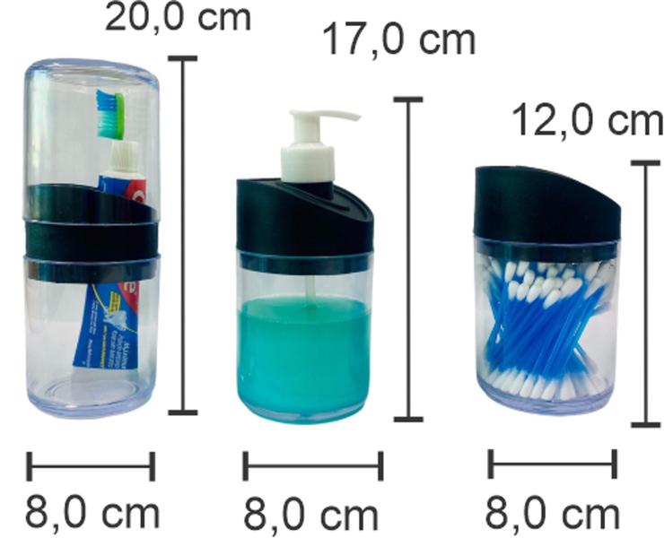 Imagem de Kit Lavabo/Banheiro em Acrílico - 3 peças