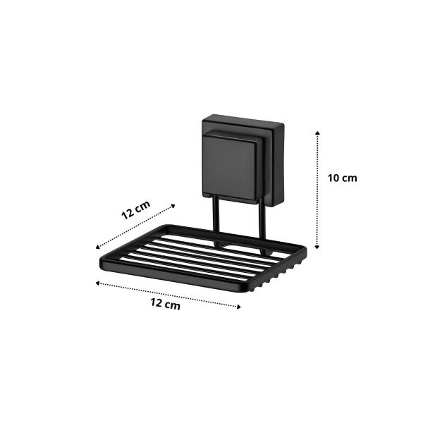 Imagem de kit lavabo banheiro preto fosco ventosa 05 peças Future