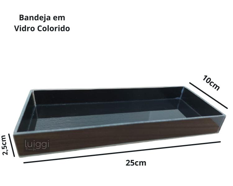 Imagem de Kit Lavabo Sabonete Líquido Difusor Porta Escova Bandeja Preto e Rose Gold