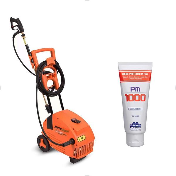 Imagem de Kit Lavadora de Alta Pressão J 7000 Plus 1,6CV 1300 lbf/pol Stop Total + Creme Protetor Jacto