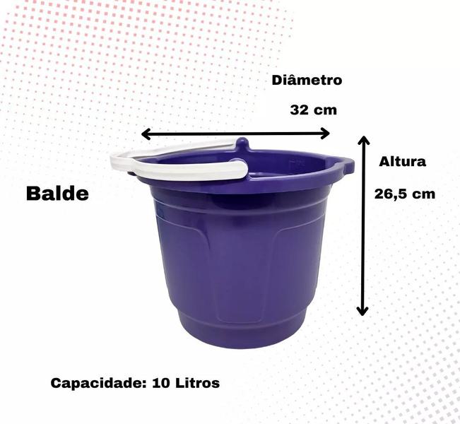 Imagem de Kit Lavanderia 3 Bacias + 1 Balde Grande Reforçada Multiuso