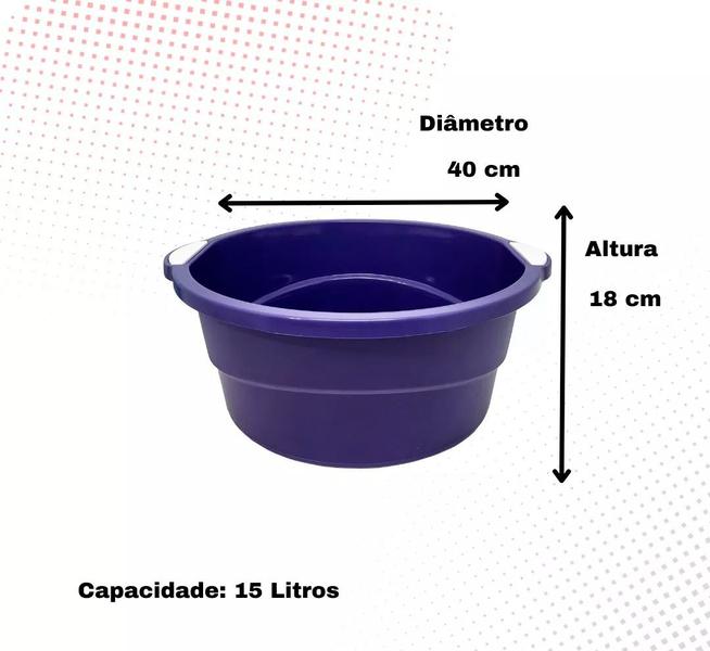 Imagem de Kit Lavanderia 3 Bacias + 1 Balde Grande Reforçada Multiuso