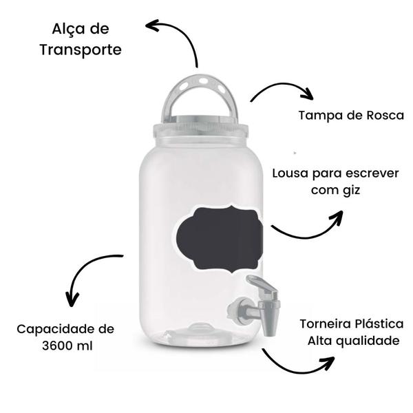 Imagem de Kit lavanderia 3 dispenser 3,6l + porta sabao 2,7l branco