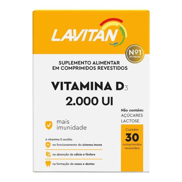 Imagem de Kit Lavitan Vitamina D3 2.000UI Com 4 Unidades De 30 Comprimidos Revestidos Cada