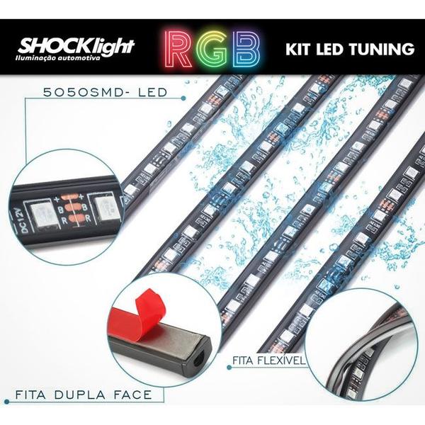 Imagem de Kit Led Atmosferico Tuning Externo Rgb 90x120 Led Shocklight