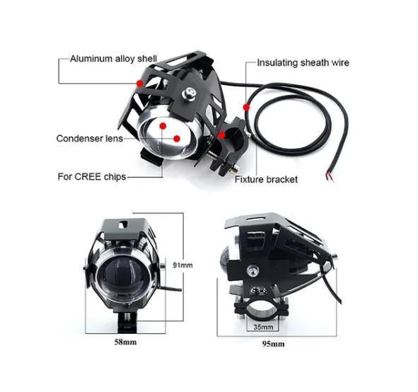 Imagem de Kit Led Farol de Milha Moto Suzuki 650F 2009 2010 2011 2012 2013 U5