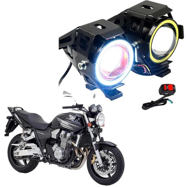 Imagem de Kit Led Farol Milha Moto CB1300 Super Four 2007 2008 Angel Eye U7