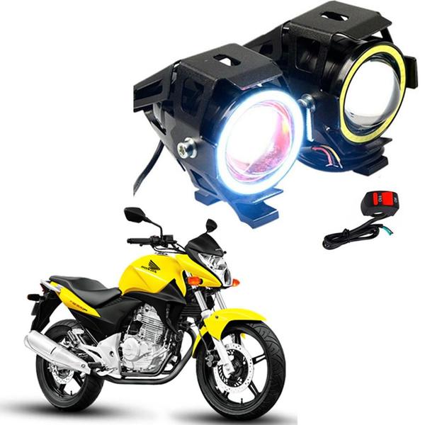 Imagem de Kit Led Farol Milha Moto CB300R 2010 2011 2012 2013 Angel Eye U7