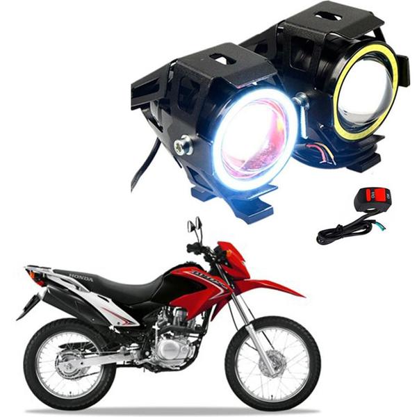 Imagem de Kit Led Farol Milha Moto Honda NXR 125 BROS ES 2005 Angel Eye U7