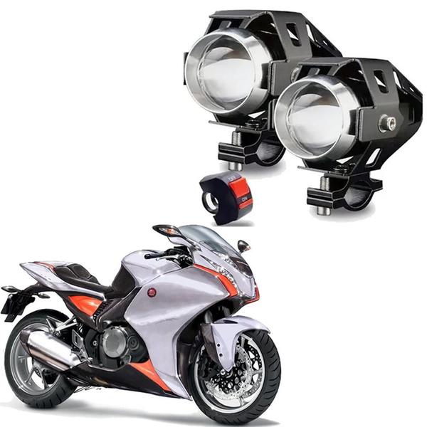 Imagem de Kit Led Farol Milha Moto Honda VFR 1200F 2010 2011 2012 2013  U5