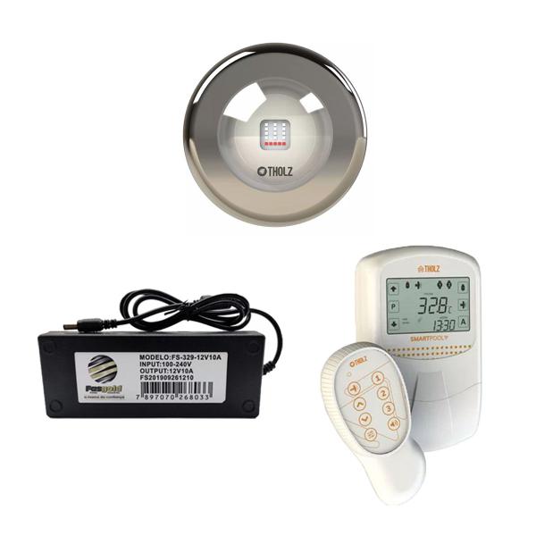 Imagem de Kit Led Piscina 24m² 9w Inox + Controlador Digital + Fonte