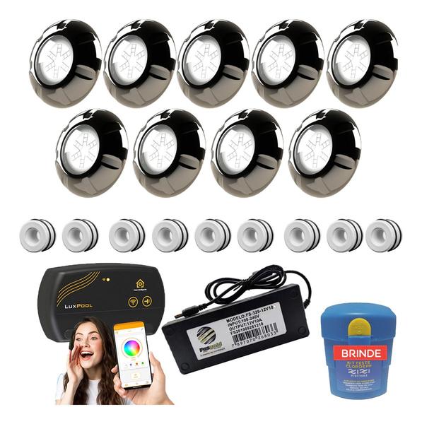 Imagem de Kit Led Piscina 50mm 144m² 9 Leds 9w Inox, Smart Lux, Fonte