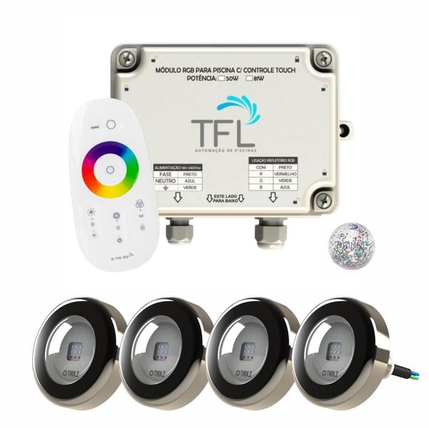 Imagem de Kit Led Pisicina - Contr Touch 81W + 4 Leds Rgb 18W Tholz