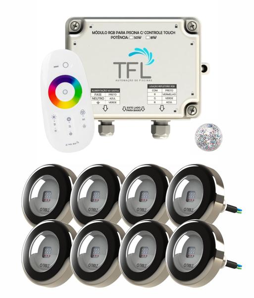 Imagem de Kit Led Pisicina - Contr Touch 81W + 8 Leds Rgb 9W Tholz