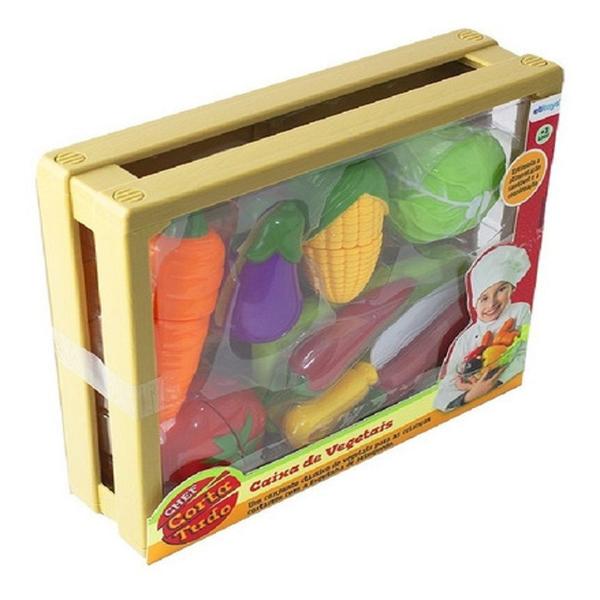 Imagem de Kit legumes, fruta e verduras para corte 9 peças bq-017 etitoys