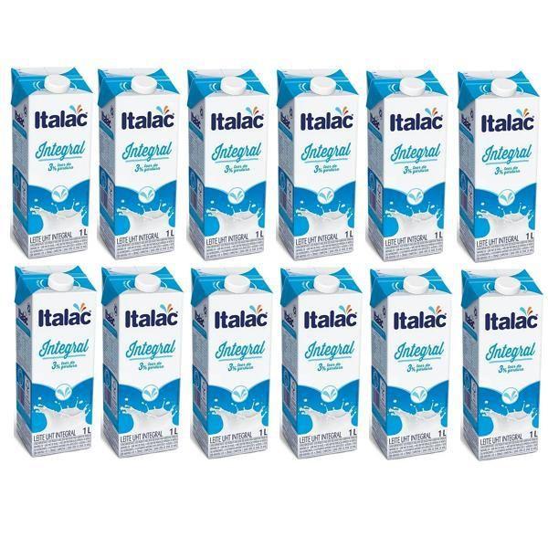 Kit Leite Longa Vida Integral Tampa Italac 1 Litro - 12 Un Imagem de Kit Leite Longa Vida Integral Tampa Italac 1 Litro - 12 Un