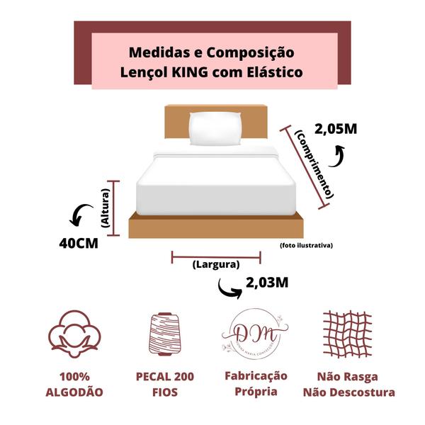 Kit Lençol Liso Cama King Size 3 peças Revenda com Fronha 100% Algodão Percal 200 Fios - DONNA MARIA CONFECÇÕES Imagem de Kit Lençol Liso Cama King Size 3 peças Revenda com Fronha 100% Algodão Percal 200 Fios