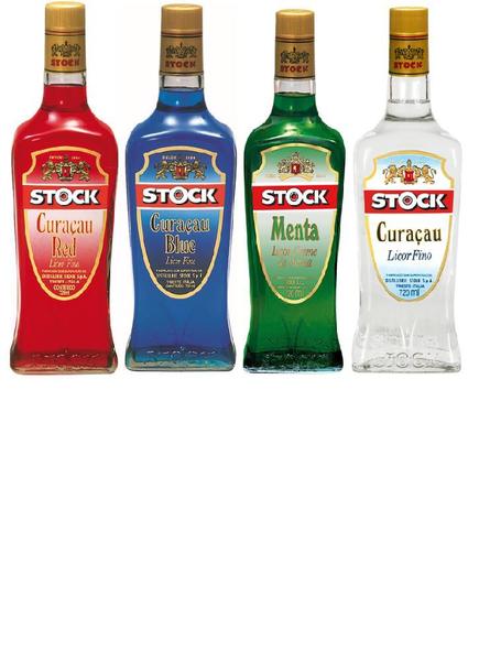 Imagem de Kit Licor Stock - Curaçau, Curaçau Blue, Red, Menta 720ml Cd