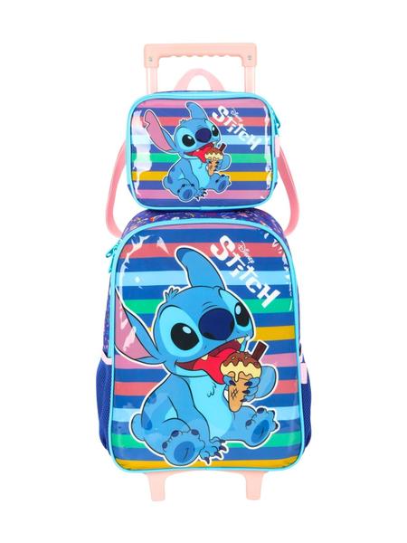 Imagem de Kit Lilo Stitch Mochila Costas Rodas Lancheira 1533