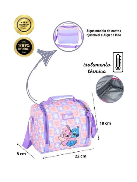 Imagem de Kit Lilo Stitch Mochila,Lancheira E Estojos - Lilás