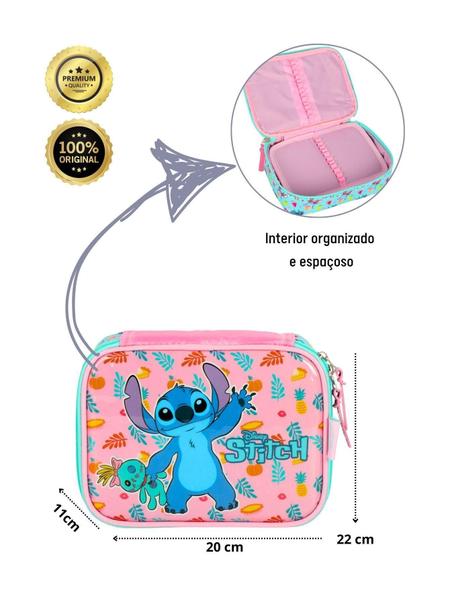 Imagem de Kit Lilo Stitch Mochila Lancheira Estojo Box Garrafa Pl 1552