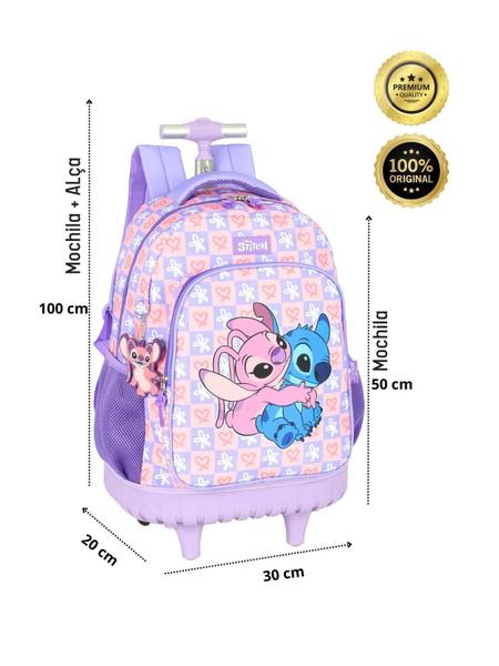 Imagem de Kit Lilo Stitch Mochila+Lancheira+Estojo+Garrafa 741 - Lilás