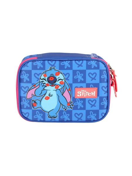 Imagem de Kit Lilo Stitch Mochila Lancheira Estojo Garrafa B - Azul