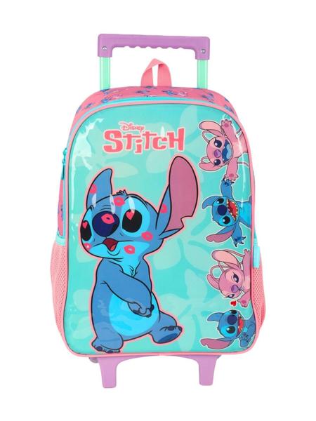 Imagem de Kit Lilo Stitch Mochila Rodas Lancheira Estojo - Verde