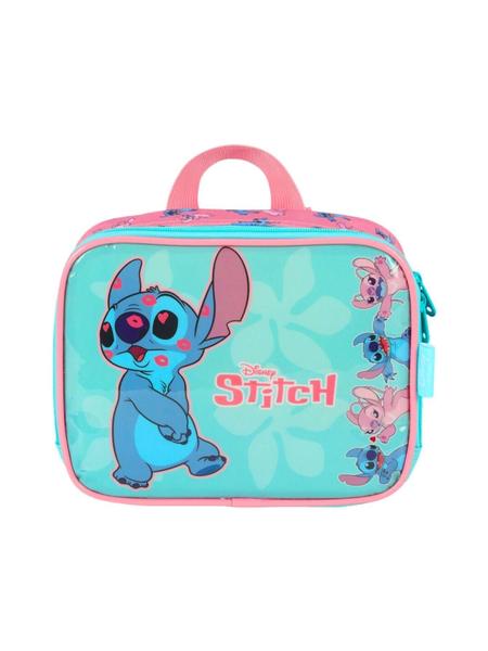 Imagem de Kit Lilo Stitch Mochila Rodas Lancheira Estojo - Verde