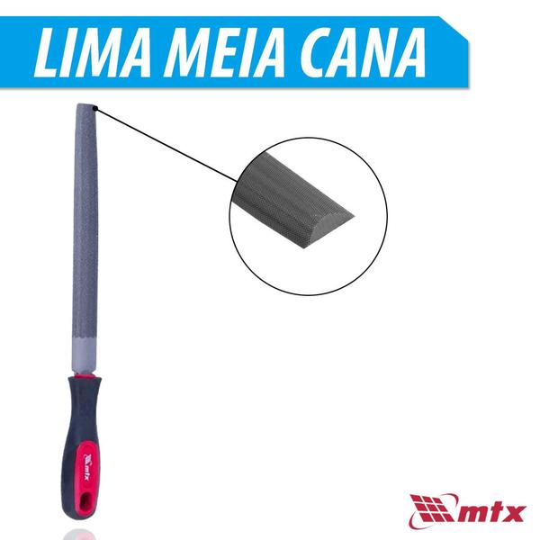 Imagem de Kit Lima Bastarda Chata Redonda 5 Peças Mtx 8 Pol Com Cabo