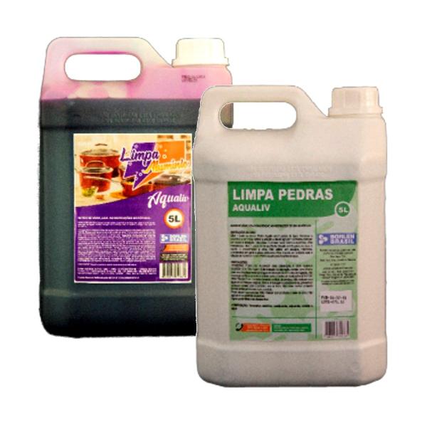 Imagem de Kit Limpa Alumínio Aqualiv e Detergente Limpa Pedras 5L