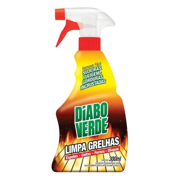 Imagem de Kit Limpa Grelhas Diabo Verde 300ml Remove Fácil 2 Unidades